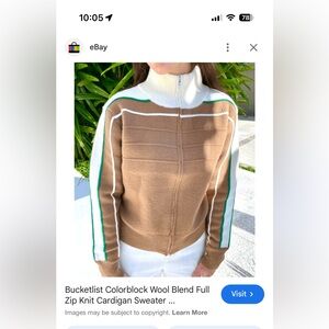 BUCKETLIST Brown and White Wool Blend Cardigan